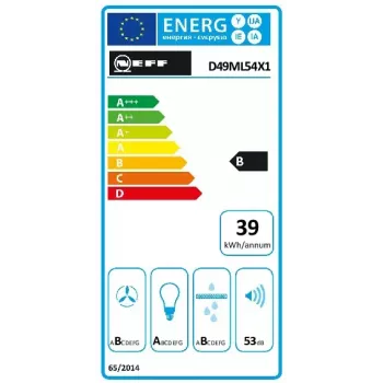 Neff D49ML54X1 tvaika nosūcējs daļēji iebūvējams (izvelkams) nerūsējošais tērauds 395 m³/h