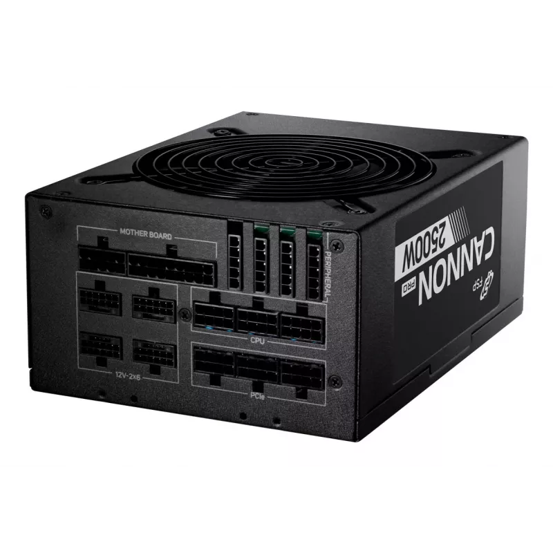 FSP CANNON PRO 2500W barošanas bloks ATX ATX3.1 Melns, 2500 W, 200 - 240 V, 50/60 Hz, 15 - 12 A, Aktīvs, 125 W