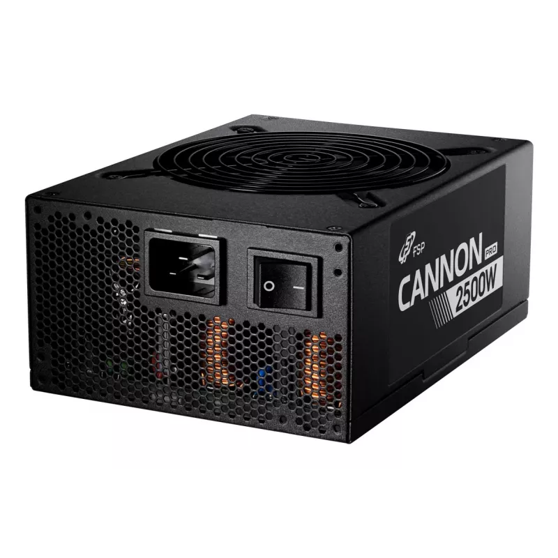 FSP CANNON PRO 2500W barošanas bloks ATX ATX3.1 Melns, 2500 W, 200 - 240 V, 50/60 Hz, 15 - 12 A, Aktīvs, 125 W