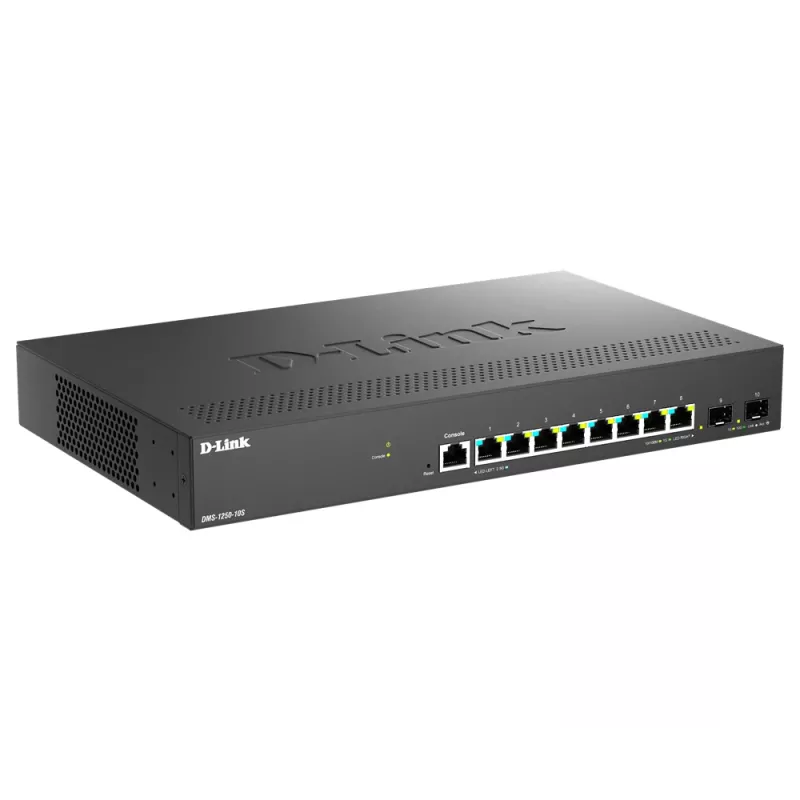 D-Link DMS-1250-10S/E tīkla komutators Pārvaldīts 2.5G Ethernet (100/1000/2500) Melns