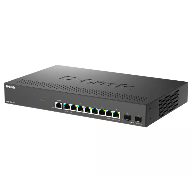 D-Link DMS-1250-10S/E tīkla komutators Pārvaldīts 2.5G Ethernet (100/1000/2500) Melns