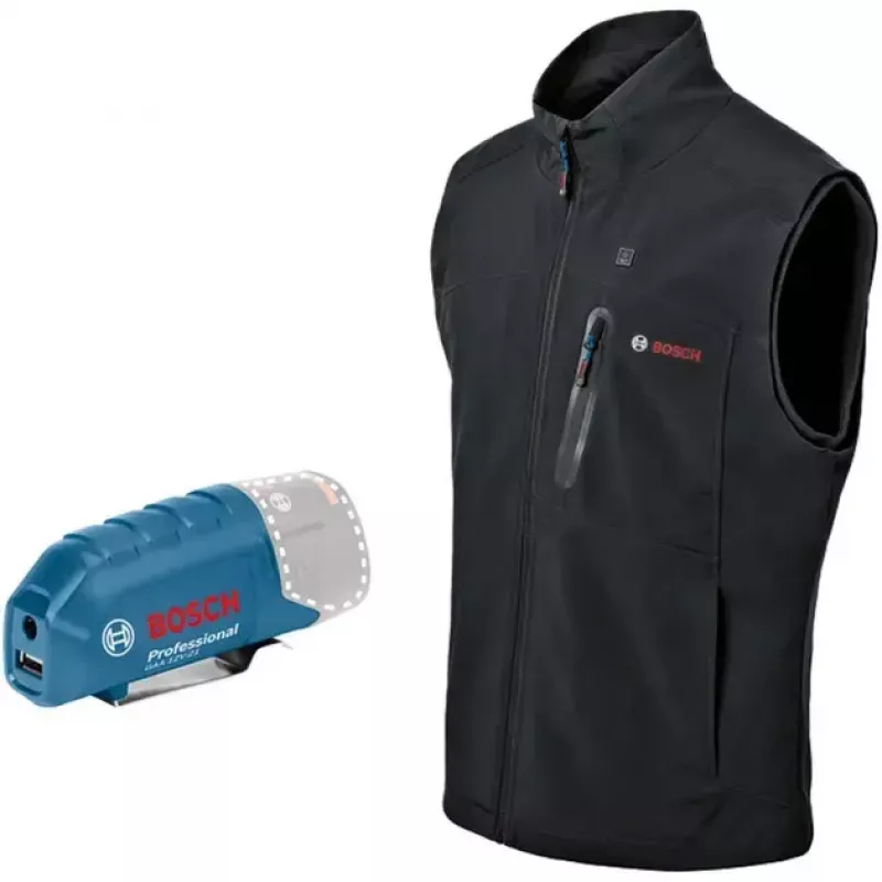 Bosch GHV 12+18V XA Professional apsildāma veste M izmērs melna ar lādētāju un akumulatoru