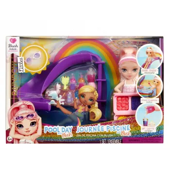 Rainbow High Little Pool Day ar Sārtvaidzi spēļu komplekts, modes lelle, sieviešu dzimuma, 4 gadi, 140 mm, daudzkrāsaina
