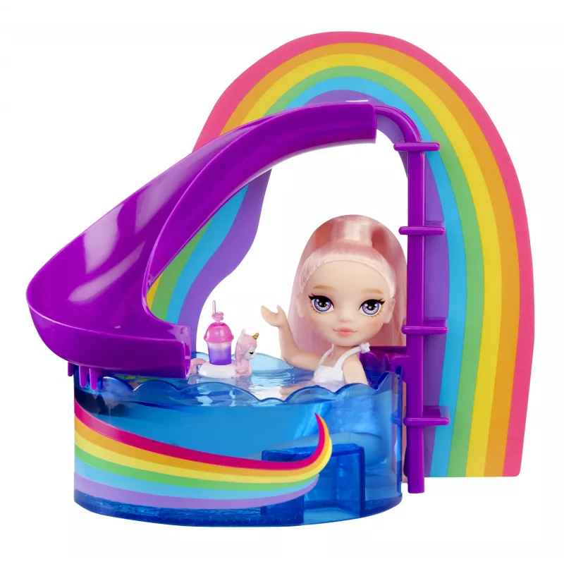 Rainbow High Little Pool Day ar Sārtvaidzi spēļu komplekts, modes lelle, sieviešu dzimuma, 4 gadi, 140 mm, daudzkrāsaina