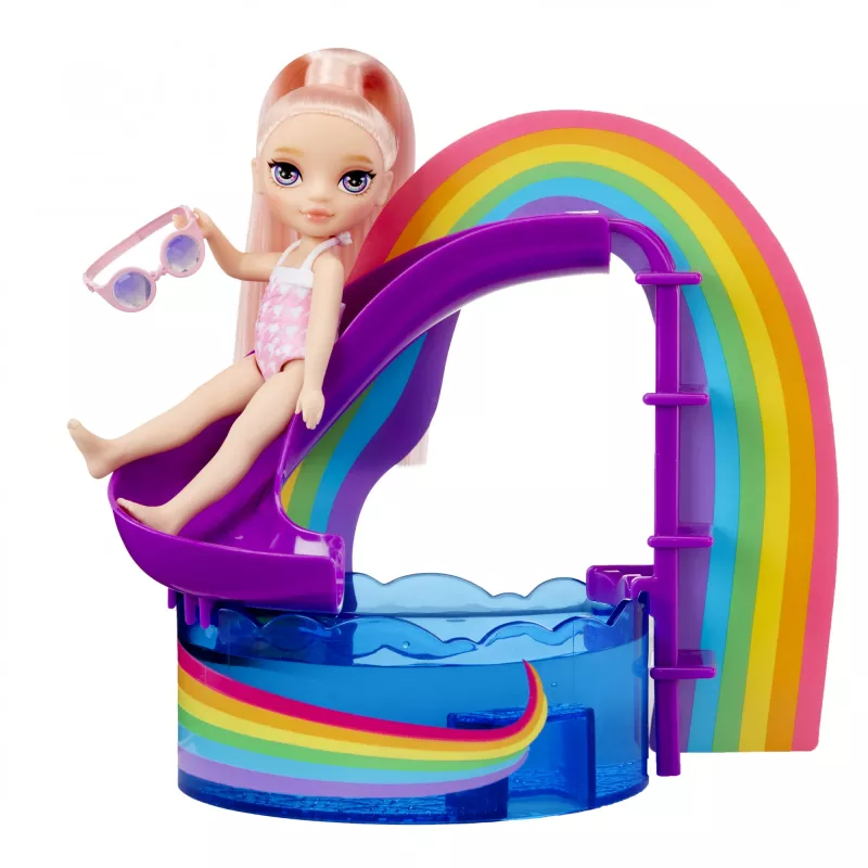 Rainbow High Little Pool Day ar Sārtvaidzi spēļu komplekts, modes lelle, sieviešu dzimuma, 4 gadi, 140 mm, daudzkrāsaina