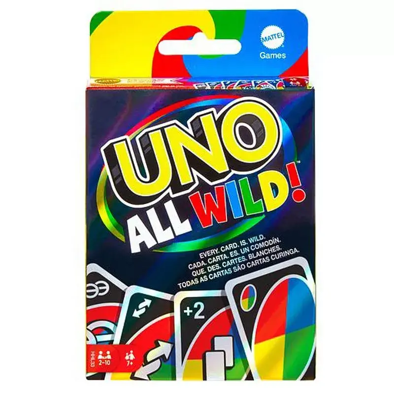 Kāršu spēle MATTEL Games UNO All Wild — ģimenes kāršu spēle, ieteicamais vecums 7+