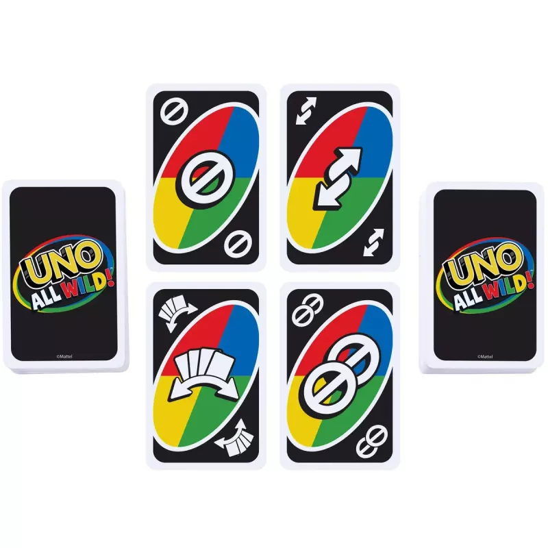Kāršu spēle MATTEL Games UNO All Wild — ģimenes kāršu spēle, ieteicamais vecums 7+