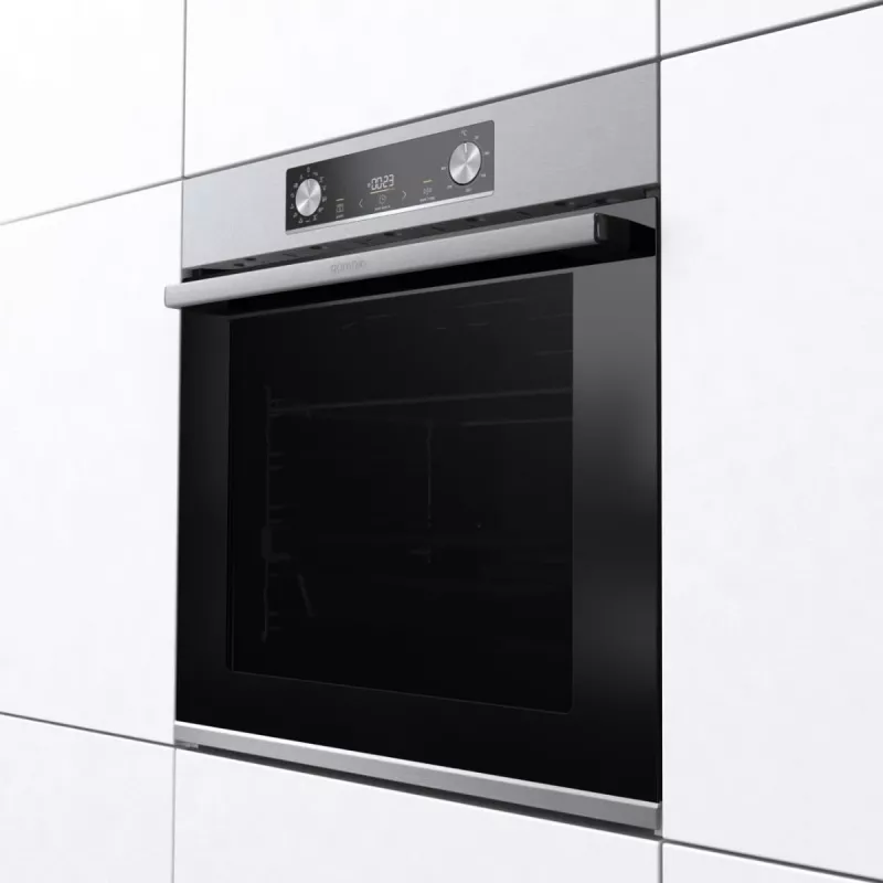 Iebūvējamā elektriskā cepeškrāsns Gorenje BIGSPACE 77 L 3500 W — balta, skārienvadība un rotācijas vadība, halogēna lampa