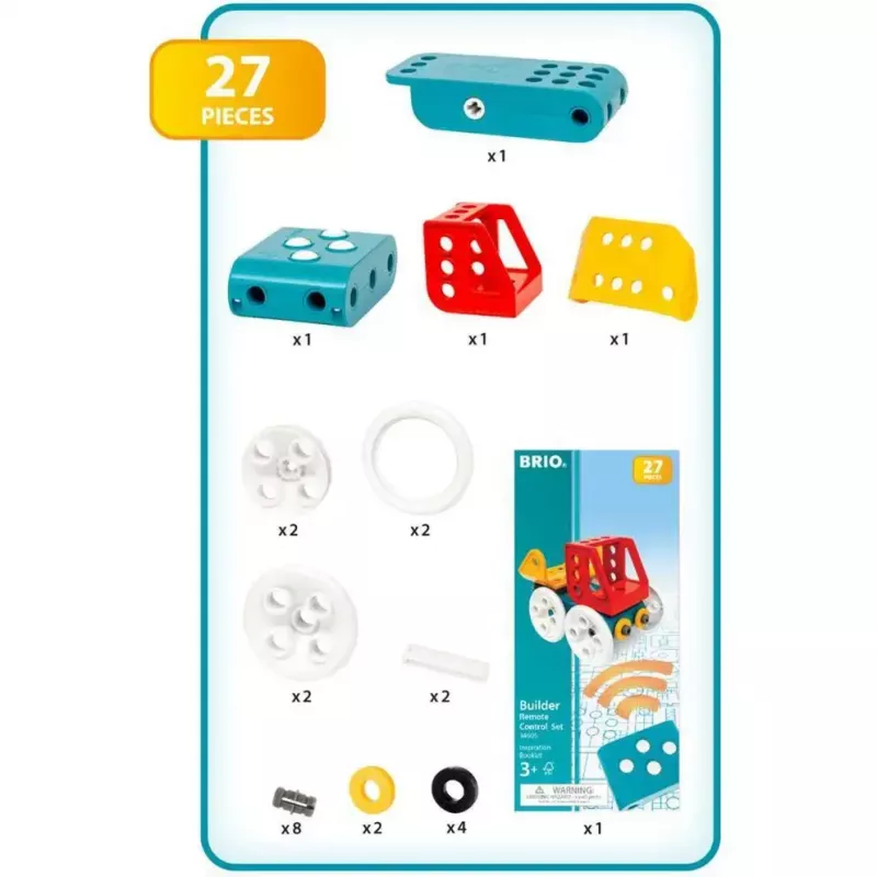 Ravensburger BRIO Builder automašīna ar tālvadību — konstruēšanas rotaļlietu komplekts, tālvadāms transportlīdzeklis