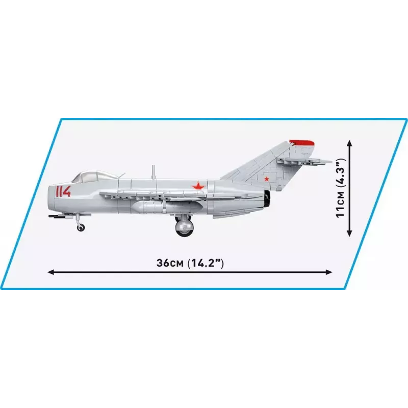 Celtniecības rotaļlieta Cobi MiG-17 NATO kods Fresco modelis 5823 – ķieģeļu komplekts no Cobi