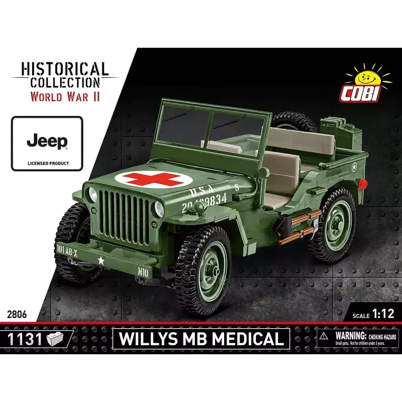 Būvniecības komplekts COBI Willys MB Medical 1131 detaļas, no 10 gadiem