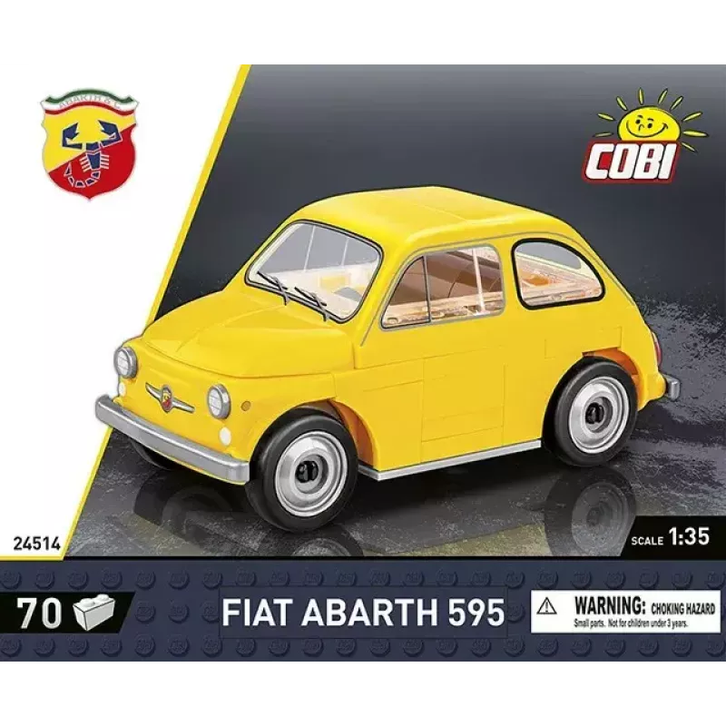 Konstruktors Cobi Fiat Abarth 595 modelis 24514 — mērogs 1:35, kolekcionējams būvējams transportlīdzeklis