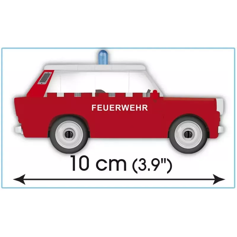 Konstruktoru rotaļlieta Cobi Trabant 601 Universal ugunsdzēsības brigādes komplekta modelis 24555, ķieģeļu būvēšanas komplekts