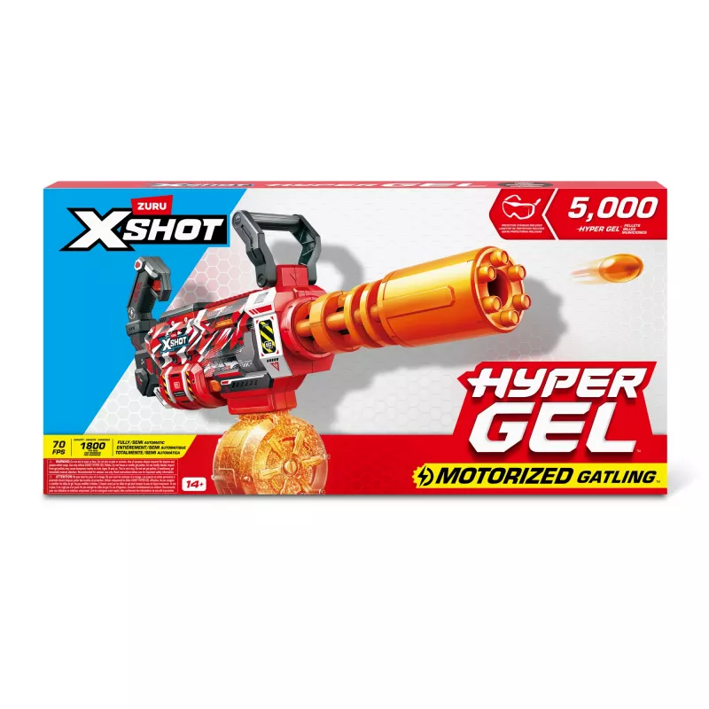 Gel blaster Zuru XSHOT Hyper Gel Gattlin Blaster — ātršaujošs rotaļu blasters ar rotējošu stobru