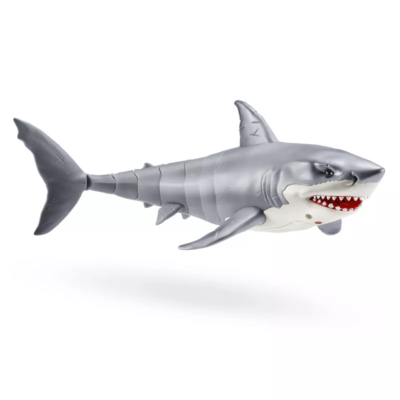 Rotaļlietu haizivs robots Zuru Robo Alive Great White Shark 71126 — spēlēšanai ūdenī interaktīva ar baterijām darbināma figūra