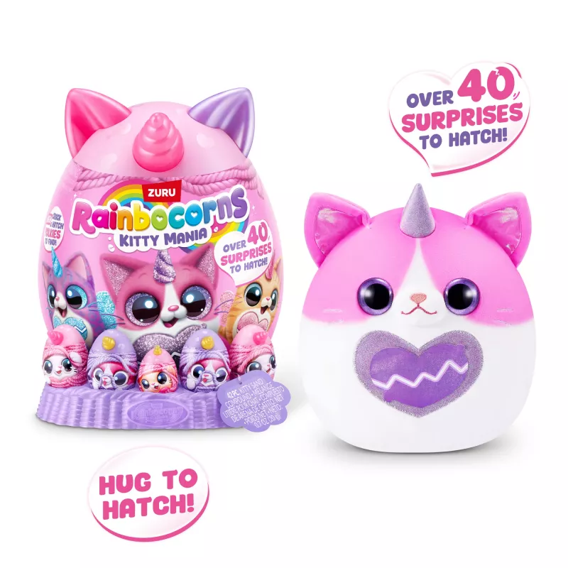 Plush Animal Toy Zuru Rainbocorns Kitty Mania, daudzkrāsains, no 3 gadu vecuma