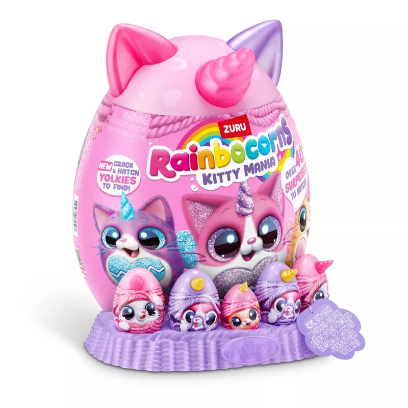 Plush Animal Toy Zuru Rainbocorns Kitty Mania, daudzkrāsains, no 3 gadu vecuma