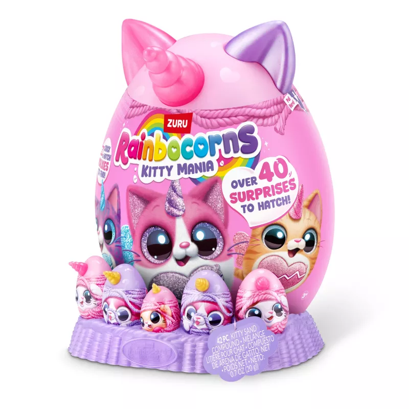 Plush Animal Toy Zuru Rainbocorns Kitty Mania, daudzkrāsains, no 3 gadu vecuma