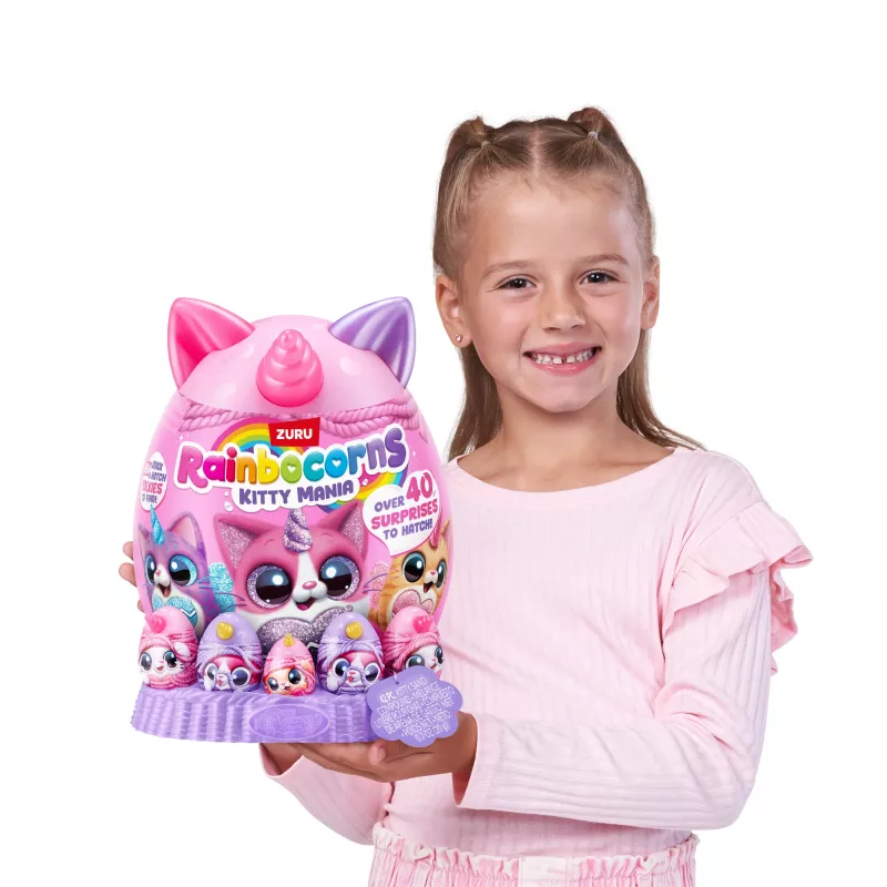 Plush Animal Toy Zuru Rainbocorns Kitty Mania, daudzkrāsains, no 3 gadu vecuma