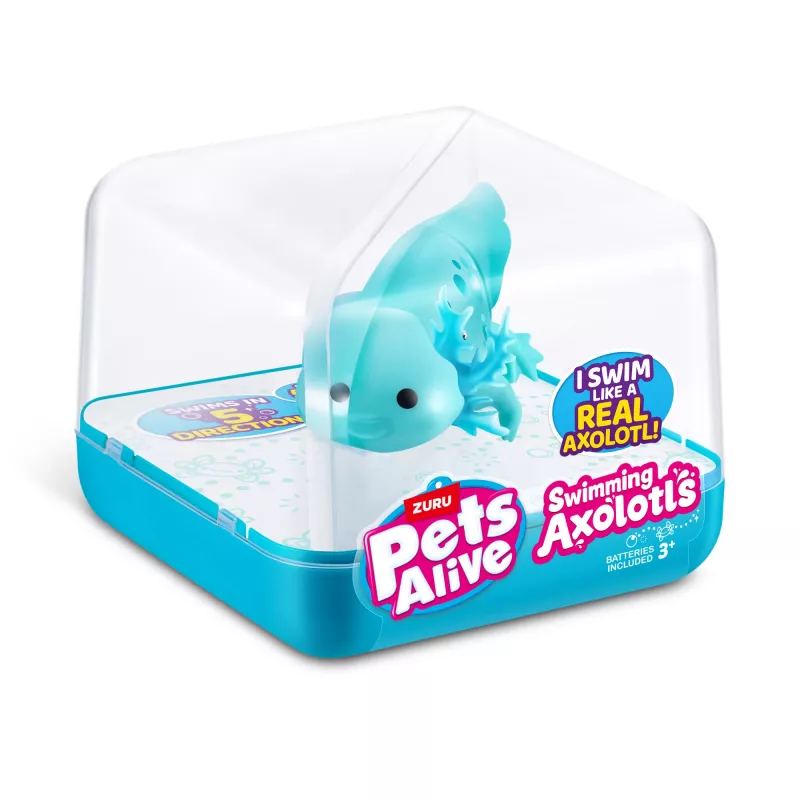 Mīkstā rotaļlieta Zuru Pets Alive Swimming Axolotls plīša rotaļlieta, kaķa izmēra, modelis 9556UQ1
