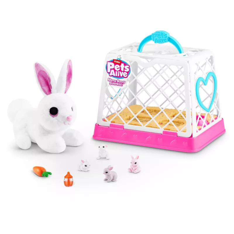 Plīša rotaļlieta Zuru Mama Bunny & Baby Surprise, interaktīvs plīša pāris, dažādi