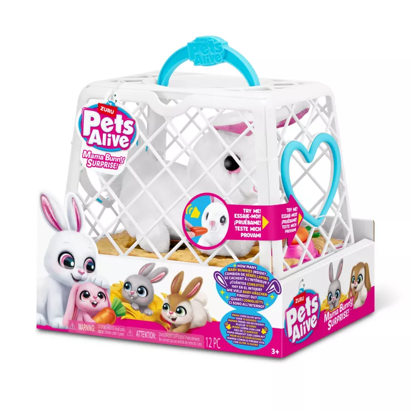 Plīša rotaļlieta Zuru Mama Bunny & Baby Surprise, interaktīvs plīša pāris, dažādi