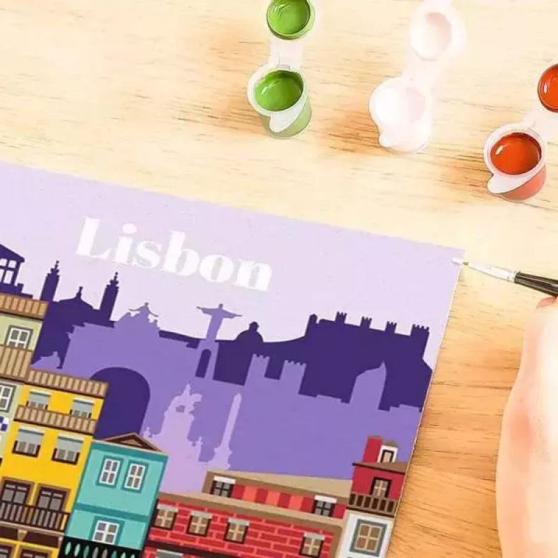 Puzzle kit Ravensburger CreArt Colorful Lisbon — gleznošanas puzle, modelis 25522