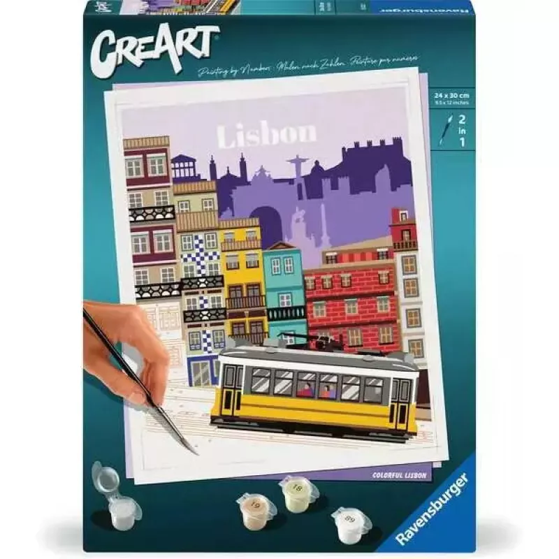 Puzzle kit Ravensburger CreArt Colorful Lisbon — gleznošanas puzle, modelis 25522