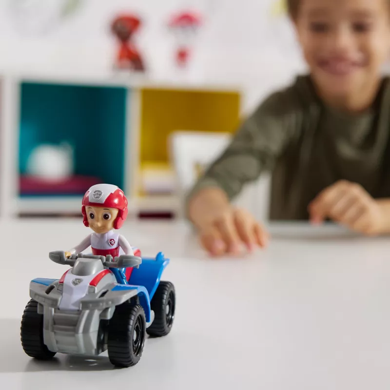PAW Patrol, Raidera kvadricikla rotaļlieta ar kolekcionējamu figūriņu, ilgtspējīgi veidotas rotaļlietas zēniem un meitenēm vecumā no 3 gadiem