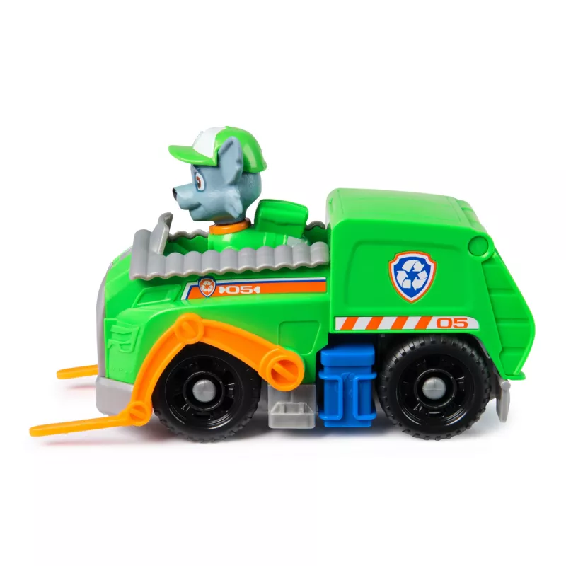 PAW Patrol, Rokija pārstrādes kravas automašīna, rotaļu transportlīdzeklis ar kolekcionējamu darbības figūriņu, ilgtspējīgi veidotas bērnu rotaļlietas zēniem un meitenēm no 3 gadu vecuma