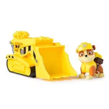 PAW Patrol , Rubble’s Buldozera Rotaļu Kravas Automašīna ar Kolekcionējamu Darbības Figūriņu, Ilgtspējīgi Veidotas Rotaļlietas Bērniem no 3 Gadu Vecuma