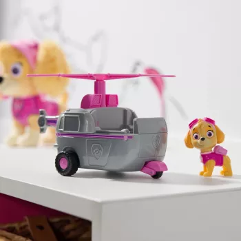 PAW Patrol , Skye’s helikopters, rotaļu transportlīdzeklis ar kolekcionējamu figūriņu, ilgtspējīgi domātas bērnu rotaļlietas zēniem un meitenēm no 3 gadu vecuma