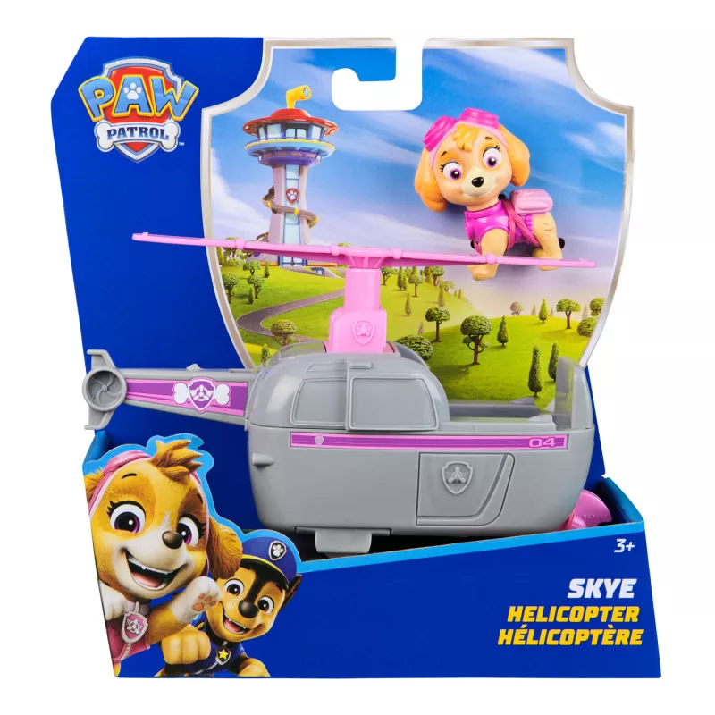 PAW Patrol , Skye’s helikopters, rotaļu transportlīdzeklis ar kolekcionējamu figūriņu, ilgtspējīgi domātas bērnu rotaļlietas zēniem un meitenēm no 3 gadu vecuma