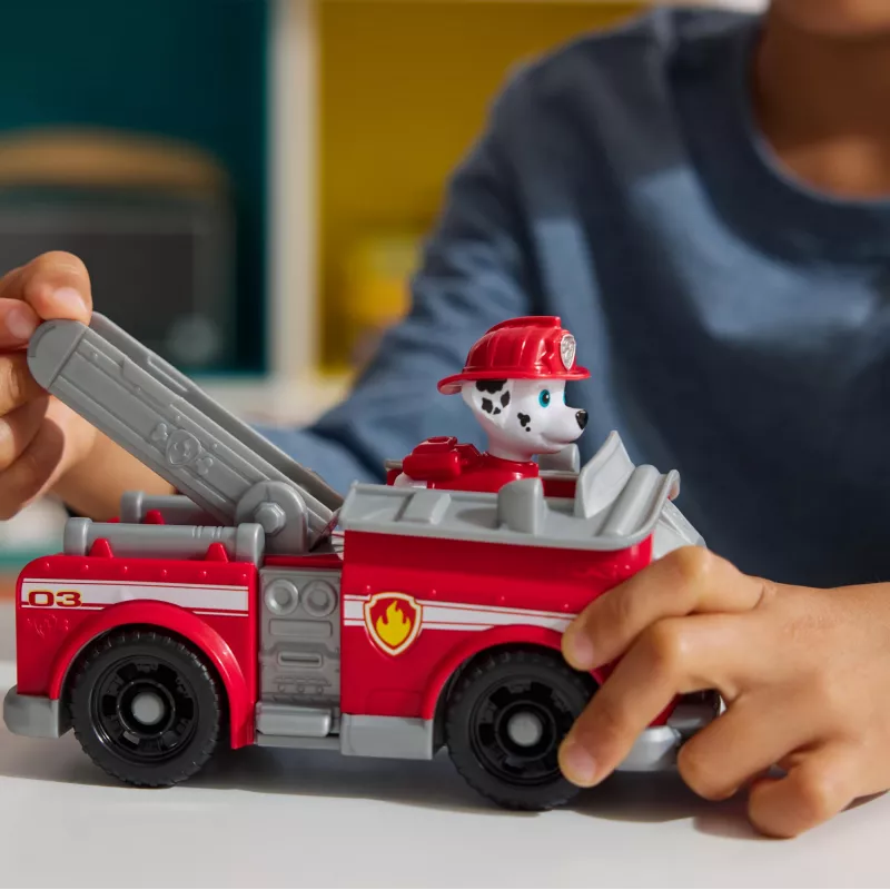 PAW Patrol, Maršala ugunsdzēsēju mašīna, rotaļu transportlīdzeklis ar kolekcionējamu figūriņu, videi draudzīgas rotaļlietas zēniem un meitenēm no 3 gadu vecuma
