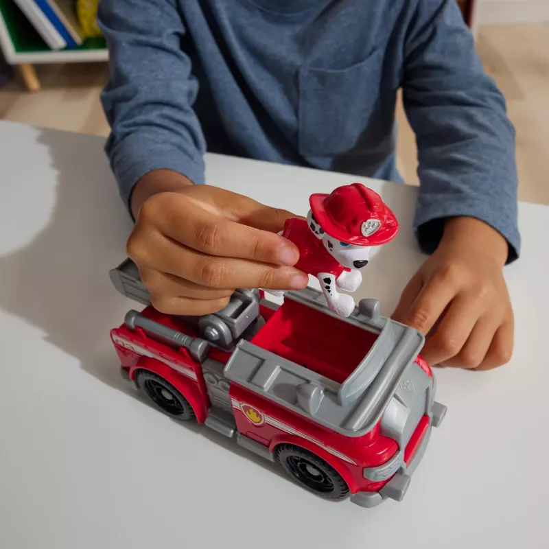 PAW Patrol, Maršala ugunsdzēsēju mašīna, rotaļu transportlīdzeklis ar kolekcionējamu figūriņu, videi draudzīgas rotaļlietas zēniem un meitenēm no 3 gadu vecuma