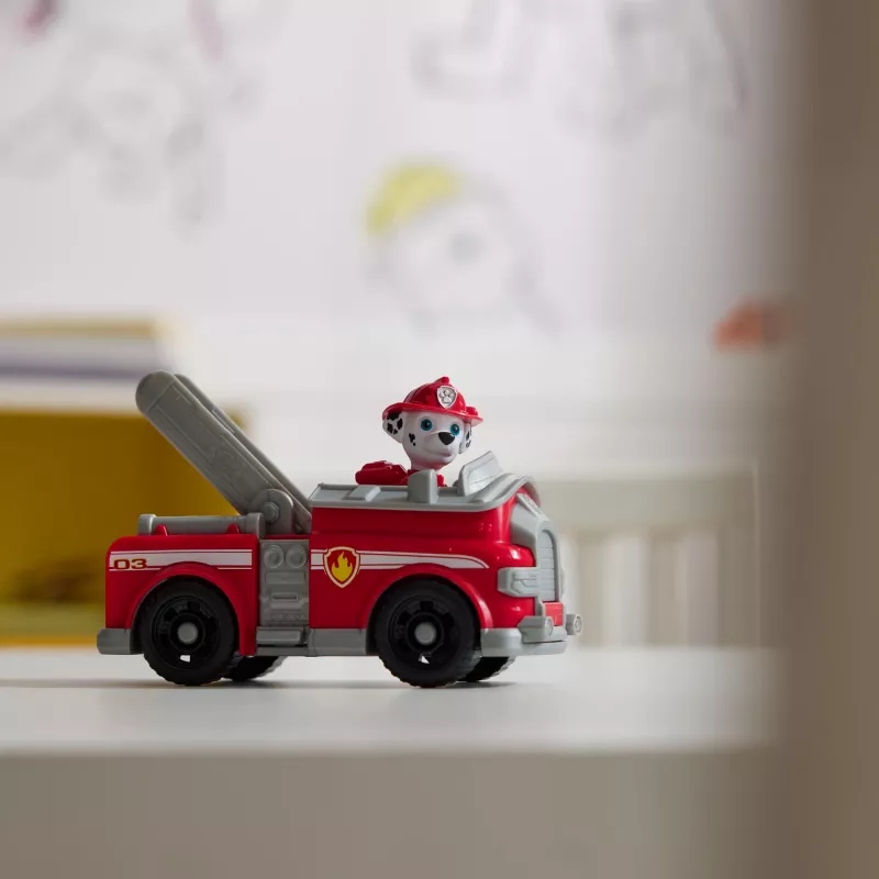 PAW Patrol, Maršala ugunsdzēsēju mašīna, rotaļu transportlīdzeklis ar kolekcionējamu figūriņu, videi draudzīgas rotaļlietas zēniem un meitenēm no 3 gadu vecuma