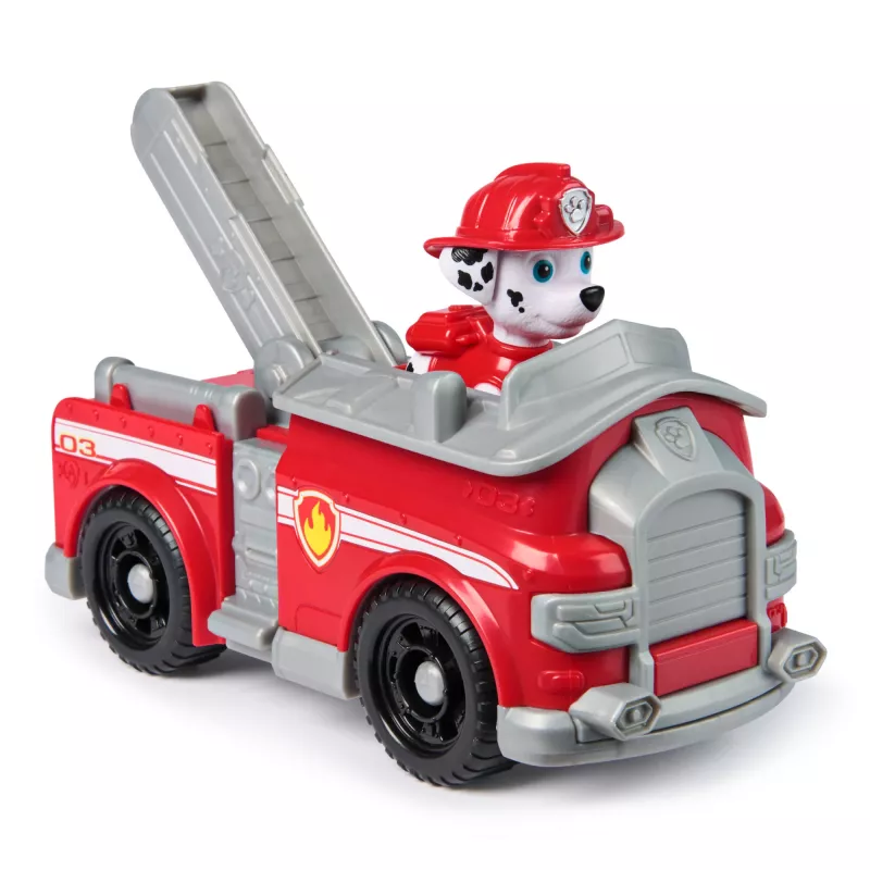 PAW Patrol, Maršala ugunsdzēsēju mašīna, rotaļu transportlīdzeklis ar kolekcionējamu figūriņu, videi draudzīgas rotaļlietas zēniem un meitenēm no 3 gadu vecuma