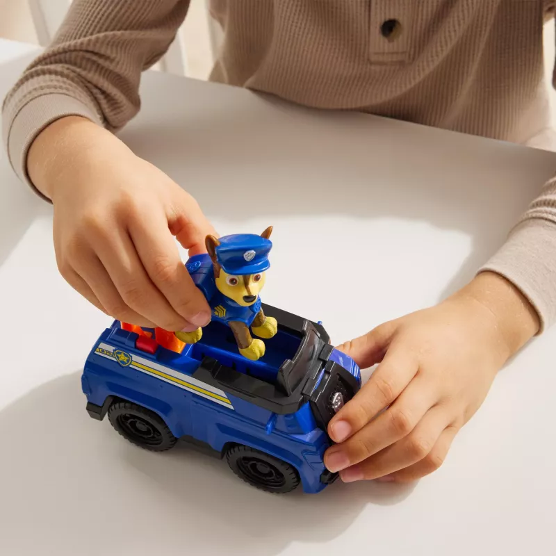 PAW Patrol, Chase Patrol Cruiser, rotaļu automašīna ar kolekcionējamu figūriņu, ilgtspējīgi veidotas rotaļlietas zēniem un meitenēm no 3 gadu vecuma