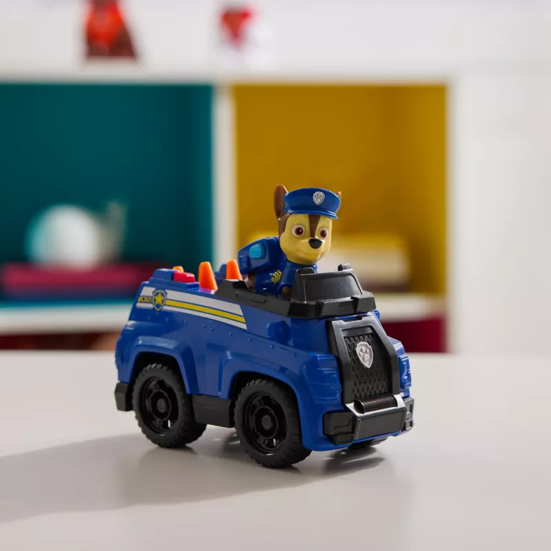 PAW Patrol, Chase Patrol Cruiser, rotaļu automašīna ar kolekcionējamu figūriņu, ilgtspējīgi veidotas rotaļlietas zēniem un meitenēm no 3 gadu vecuma