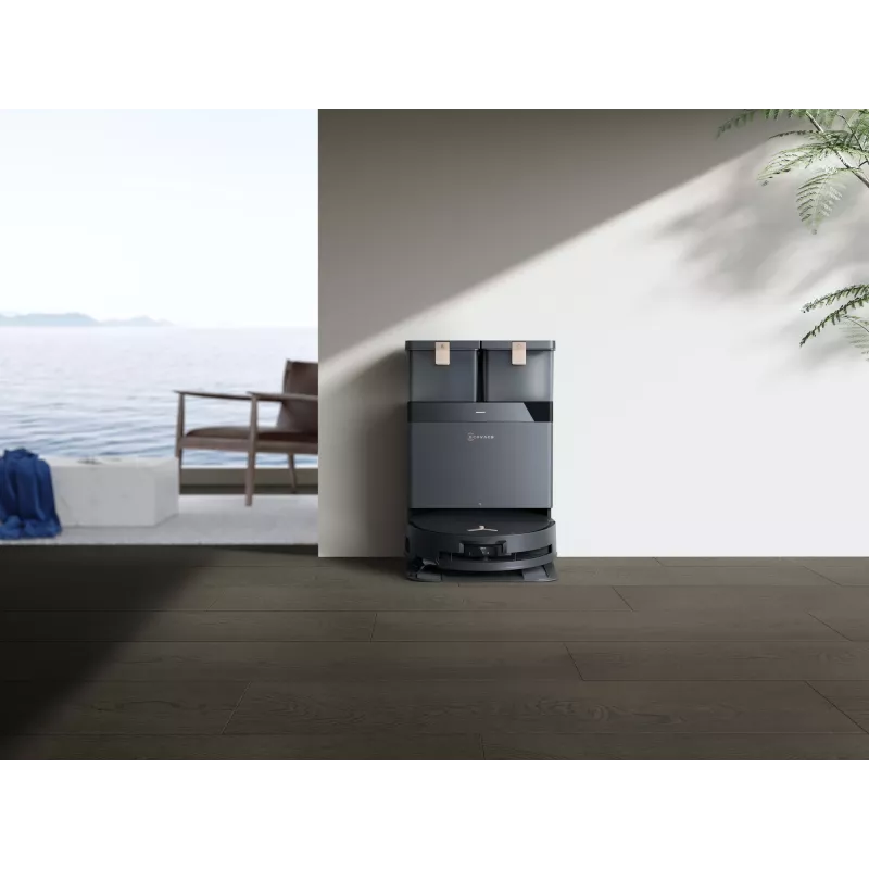 Robotu putekļsūcējs Ecovacs Deebot X8 Pro Omni, melns, putekļu maiss 0.22 L, darbības laiks 145 min, litija jonu 6400 mAh