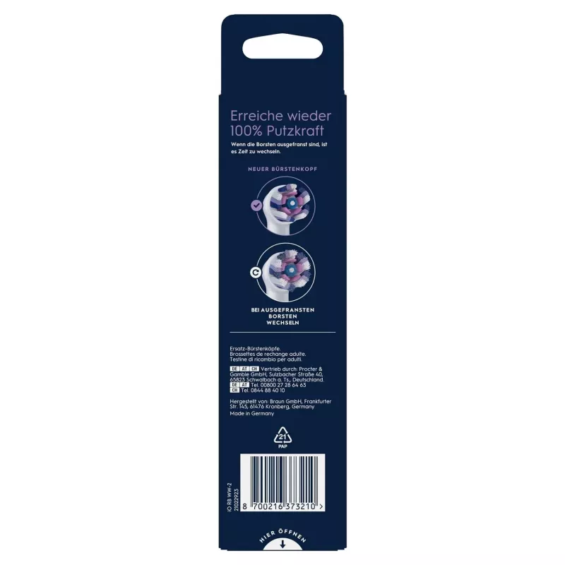 Oral-B 373210 zobu birstes galviņa 2 gab. Balta