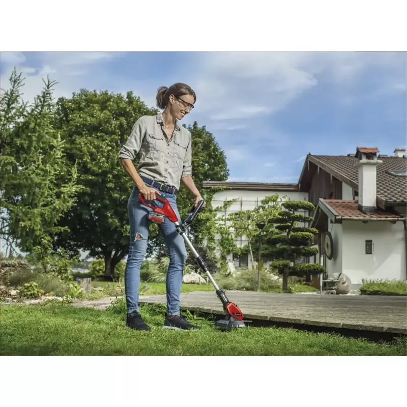 Bezvadu zāliena pļāvēja un zāles trimmera komplekts EINHELL GE-CM 18/30 + GE-CT 18, sarkans/melns, Li-ion 4,0 Ah