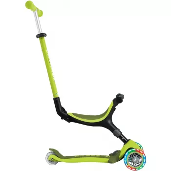 Kick skrejritenis GLOBBER Go-Up Active Lights — regulējams augstums, LED gaismas, laima krāsa