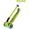 Kick skrejritenis GLOBBER Go-Up Active Lights — regulējams augstums, LED gaismas, laima krāsa