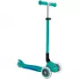 Kick scooter GLOBBER Primo Foldable Plus Lights – salokāms bērnu skrejritenis, tirkīza/tumši zils