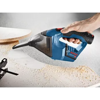 Bosch GAS 12V rokas putekļsūcējs, melns, zils, bez putekļu maisiņa