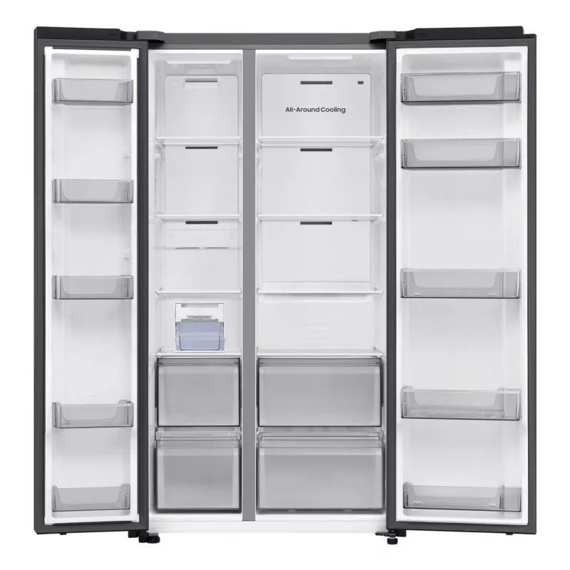 Samsung Series 6 RS70F65QEF sāniski blakus novietojams ledusskapis Brīvi stāvošs 659 L Melns