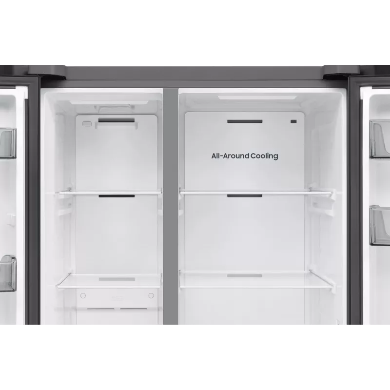 Samsung Series 6 RS70F65QEF sāniski blakus novietojams ledusskapis Brīvi stāvošs 659 L Melns