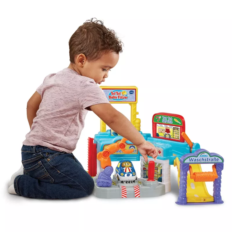 VTech Tut Tut Baby Flitzer Auto darbnīcas rotaļu komplekts - interaktīvi rotaļu transportlīdzekļi un garāža