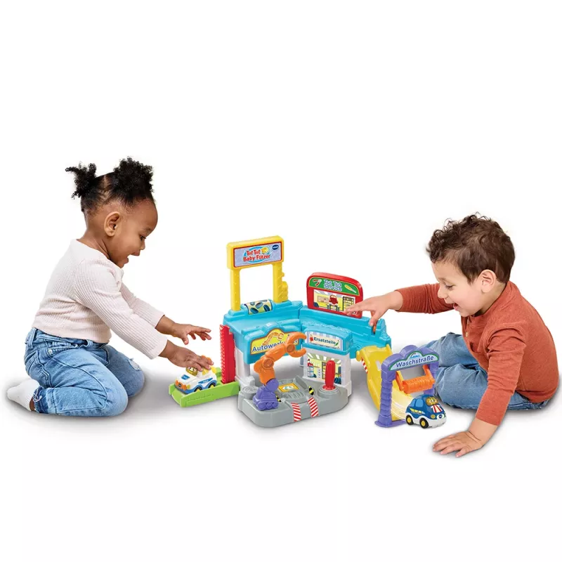 VTech Tut Tut Baby Flitzer Auto darbnīcas rotaļu komplekts - interaktīvi rotaļu transportlīdzekļi un garāža